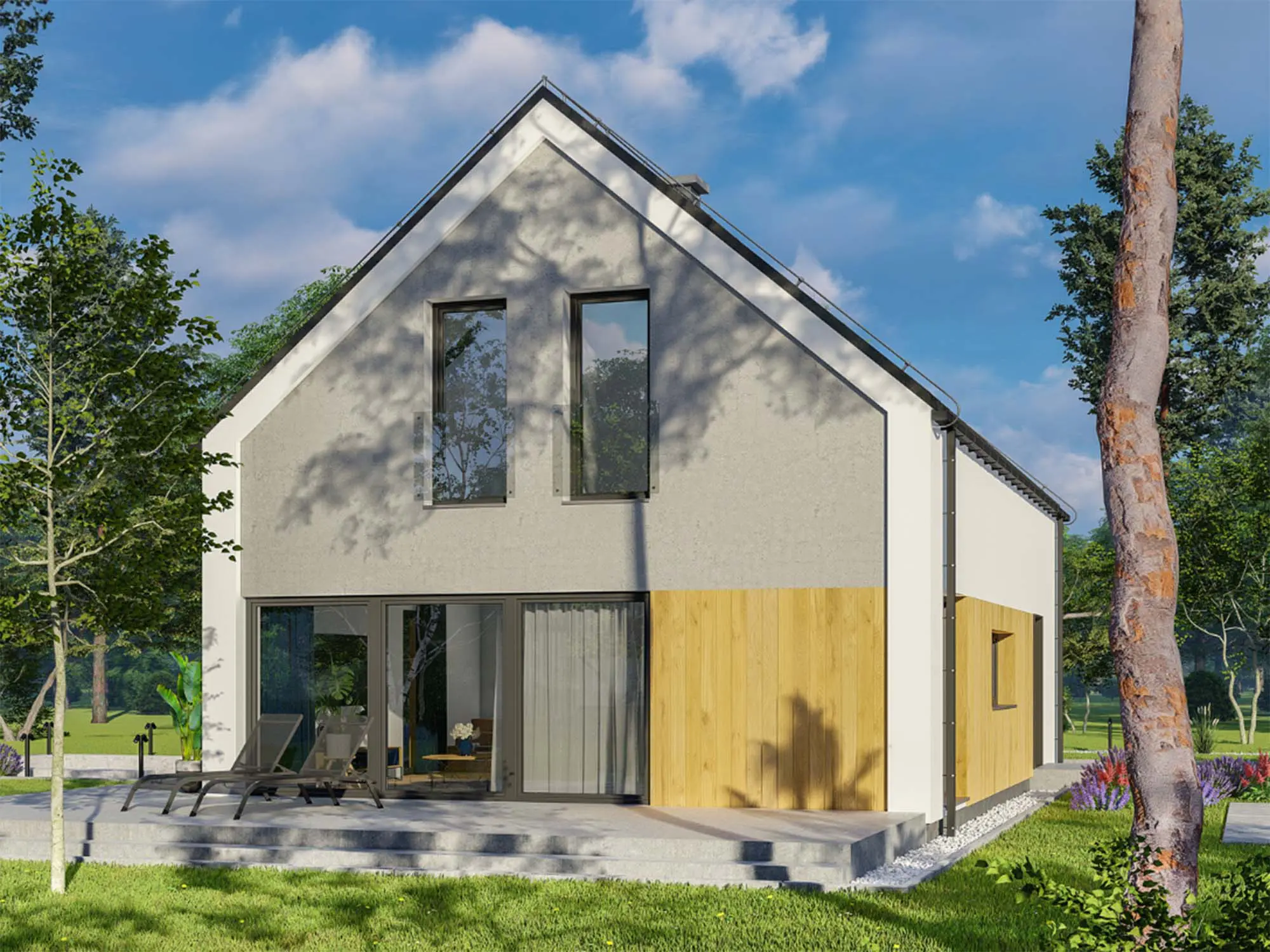 Dom prefabrykowany z poddaszem użytkowym 2020 SE Modern odbicie lustrzane - obrazek 4